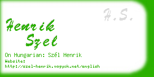 henrik szel business card